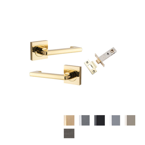 IVER Baltimore Return Lever On Square Rose | Inbuilt Privacy Kit | 7 Finishes