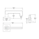 IVER Baltimore Return Lever On Square Rose | Inbuilt Privacy Kit | 7 Finishes