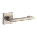 IVER Baltimore Return Door Lever Handle On Square Rose | Passage Lever Set Only | 7 Finishes - Satin Nickel