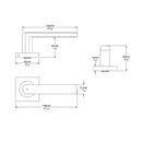 IVER Osaka Door Lever Handle On Square Rose | Entrance Kit (Key/Key) | 6 Finishes