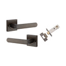 IVER Osaka Door Lever Handle On Square Rose | Inbuilt Privacy Kit | 6 Finishes - Signature Brass