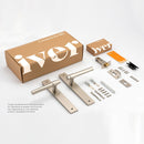 IVER Osaka Door Lever Handle On Square Rose | Passage Kit | 6 Finishes