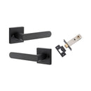 IVER Osaka Door Lever Handle On Square Rose | Inbuilt Privacy Kit | 6 Finishes - Matt Black