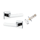 IVER Osaka Door Lever Handle On Square Rose | Passage Kit | 6 Finishes - Polished Chrome