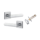IVER Osaka Door Lever Handle On Square Rose | Passage Kit | 6 Finishes - Brushed Chrome