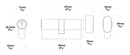 IVER Osaka Door Lever Handle On Square Rose | Entrance Kit (Key/Thumb) | 6 Finishes