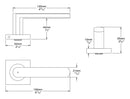 IVER Osaka Door Lever Handle On Square Rose | Entrance Kit (Key/Thumb) | 6 Finishes