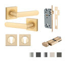 IVER Osaka Door Lever Handle On Square Rose | Entrance Kit (Key/Thumb) | 6 Finishes