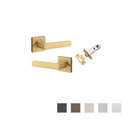 IVER Osaka Door Lever Handle On Square Rose | Inbuilt Privacy Kit | 6 Finishes