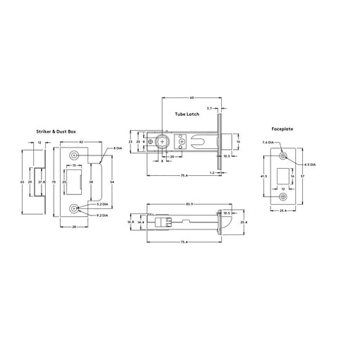 IVER Osaka Door Lever Handle On Square Rose | Inbuilt Privacy Kit | 6 Finishes