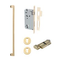 Iver Baltimore Pull Handle | 600mm Entrance Kit (Key/Thumb) - Polished Brass