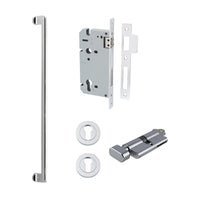 Iver Baltimore Pull Handle | 600mm Entrance Kit (Key/Thumb) - Polished Chrome