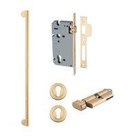 Iver Baltimore Pull Handle | 600mm Entrance Kit (Key/Thumb) - Brushed Brass