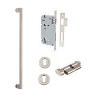 Iver Baltimore Pull Handle | 600mm Entrance Kit (Key/Thumb) - Satin Nickel