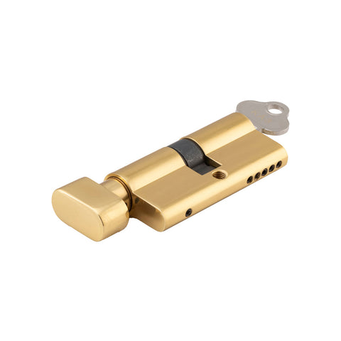 IVER Euro Cylinder Key/Thumb 5 Pin 65mm | 11 Finishes - Polished Brass