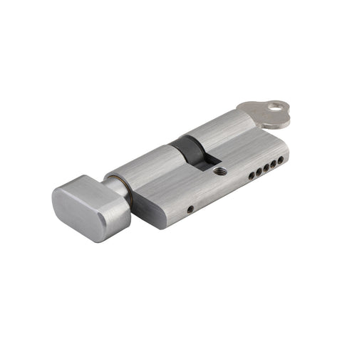 IVER Euro Cylinder Key/Thumb 5 Pin 65mm | 11 Finishes - Brushed Chrome