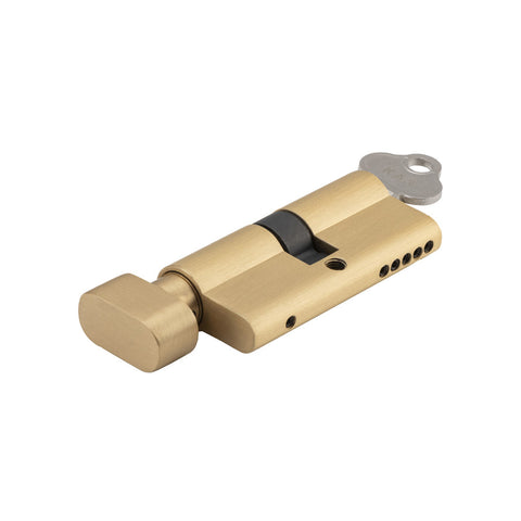 IVER Euro Cylinder Key/Thumb 5 Pin 65mm | 11 Finishes - Brushed Brass