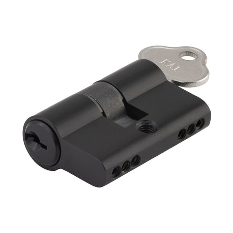 IVER Euro Cylinder Door Lock Key/Key 3 Pin 45mm | 7 Finishes - Matt Black