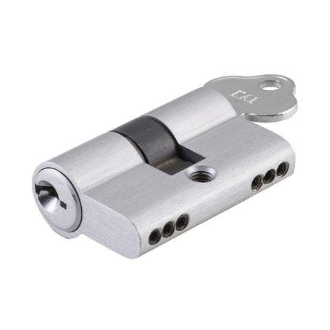 IVER Euro Cylinder Door Lock Key/Key 3 Pin 45mm | 7 Finishes - Brushed Chrome