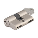 IVER Euro Cylinder Door Lock Key/Key 3 Pin 45mm | 7 Finishes - Satin Nickel