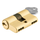 IVER Euro Cylinder Door Lock Key/Key 3 Pin 45mm | 7 Finishes - Brushed Gold PVD