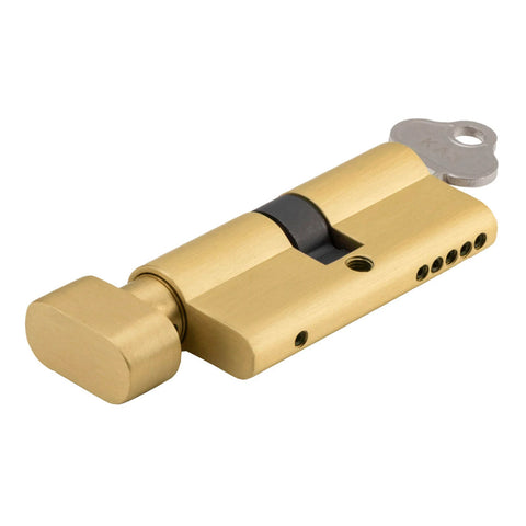 IVER Euro Cylinder Key/Thumb 5 Pin 65mm | 11 Finishes - Brushed Gold PVD