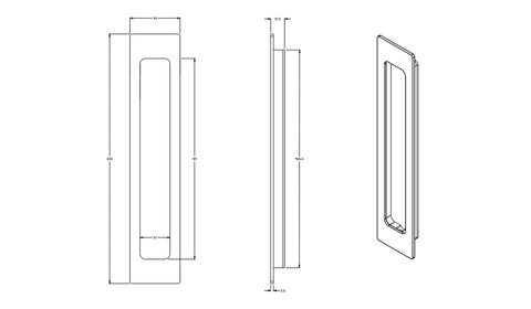 IVER Rectangular Flush Pull Concealed Fix | 6 Finishes
