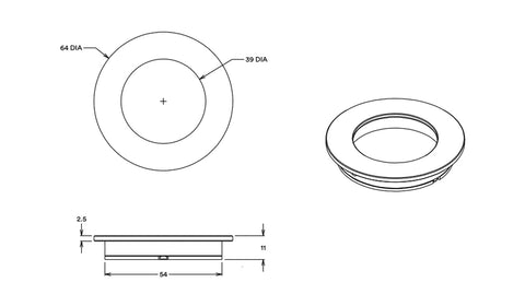 IVER Sliding Door Round Flush Pull | 7 Finishes