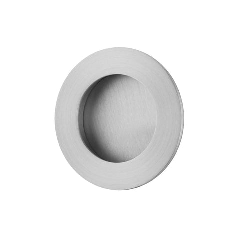 IVER Sliding Door Round Flush Pull | 7 Finishes - Brushed Chrome