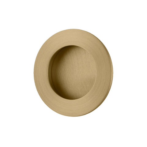 IVER Sliding Door Round Flush Pull | 7 Finishes - Brushed Gold PVD