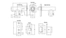 Iver Euro Mortice Deadbolt Kit | 70mm Backset with Round Euro Escutcheon Key/Key