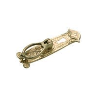 Tradco Cabinet Pull Handle Sheet Brass Pedestal Nouveau Keyhole - primehardware