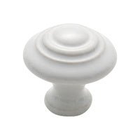 Tradco Cupboard Knob White Porcelain Domed - primehardware