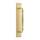 IVER Sarlat Door Pull Handle | 257mm [on Backplate] Pull Handle on Backplate - Brushed Brass