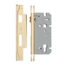 Iver 85mm Rebated Euro Roller Mortice Lock | 60mm Backset - Polished Brass