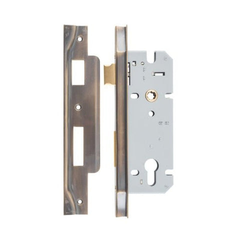 IVER 85Mm Rebated Euro Mortice Lock | 45mm Backset - Signature Brass