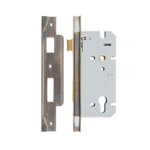 IVER 85Mm Rebated Euro Mortice Lock | 60mm Backset - Signature Brass
