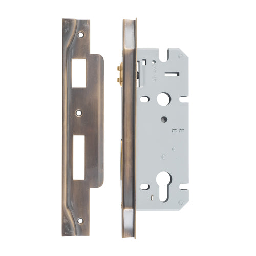 IVER REBATED EURO ROLLER MORTICE LOCK - AVAILABLE IN VARIOUS FINISHES AND SIZES