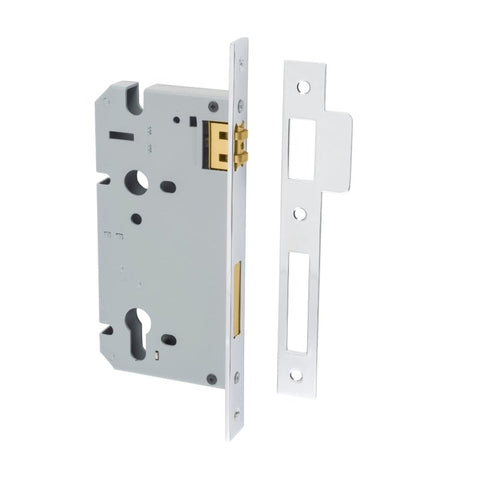 IVER Euro Roller Mortice Lock | 60mm Backset - Polished Chrome