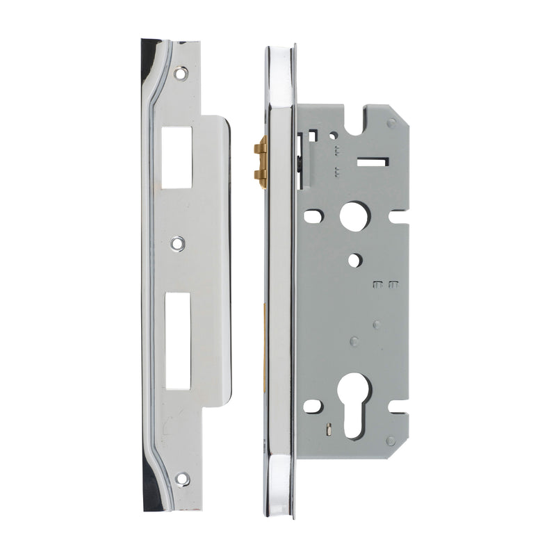 IVER REBATED EURO ROLLER MORTICE LOCK - AVAILABLE IN VARIOUS FINISHES AND SIZES