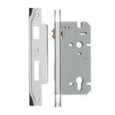 Iver 85mm Rebated Euro Roller Mortice Lock | 60mm Backset - Polished Chrome