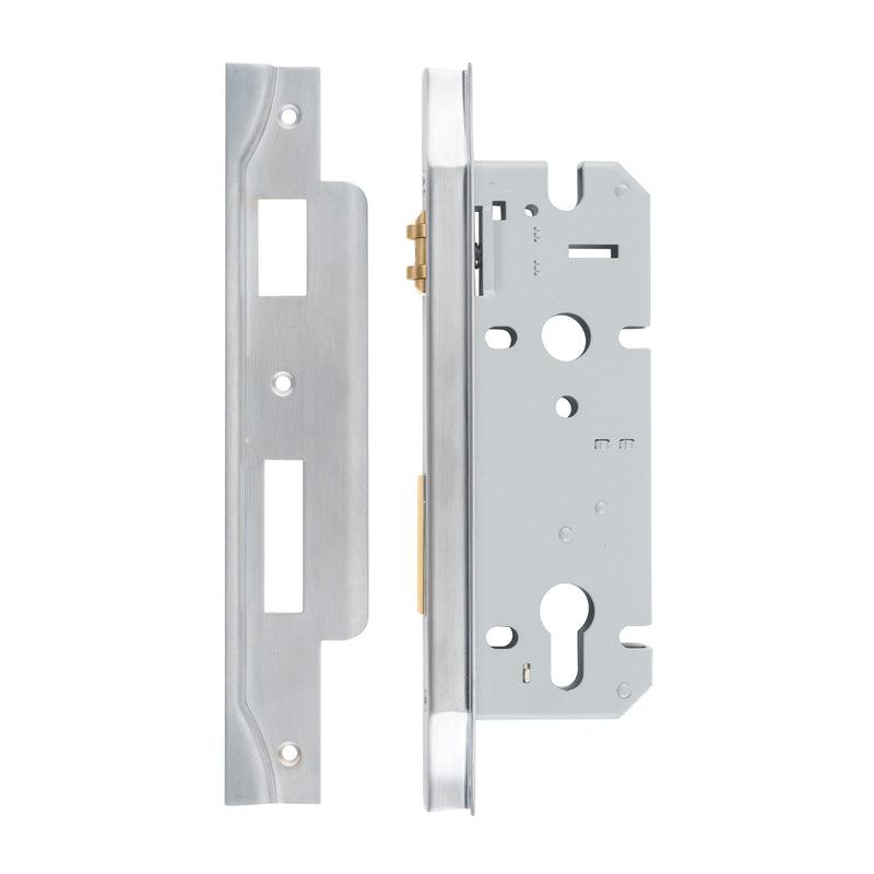 IVER REBATED EURO ROLLER MORTICE LOCK - AVAILABLE IN VARIOUS FINISHES AND SIZES
