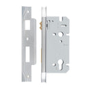 Iver 85mm Rebated Euro Roller Mortice Lock | 60mm Backset - Brushed Chrome