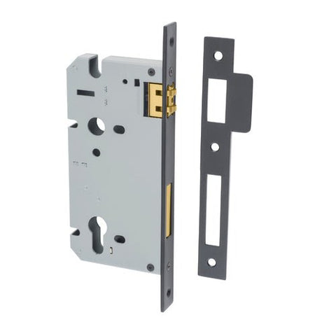 IVER Euro Roller Mortice Lock | 60mm Backset - Matt Black