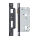 Iver 85mm Rebated Euro Roller Mortice Lock | 60mm Backset - Matt Black