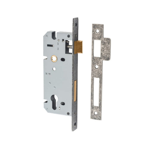 IVER 85Mm Euro Mortice Lock | 45mm Backset - Distressed Nickel