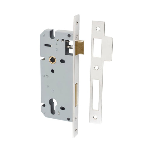 IVER 85Mm Euro Mortice Lock | 45mm Backset - Polished Nickel