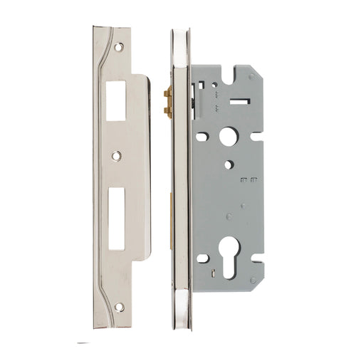 IVER REBATED EURO ROLLER MORTICE LOCK - AVAILABLE IN VARIOUS FINISHES AND SIZES