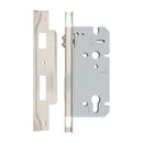 Iver 85mm Rebated Euro Roller Mortice Lock | 60mm Backset - Satin Nickel