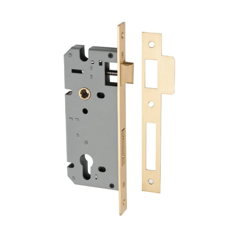 IVER 85Mm Euro Mortice Lock | 45mm Backset - Brushed Brass